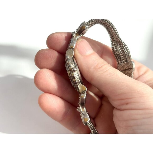 Art Deco Mayfair Silver T Stretch Ladies Vintage Wristwatch - 25mm - WORKS! - Picture 8 of 11